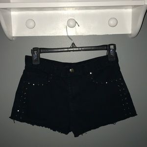 forever 21 Black studded jean shorts
